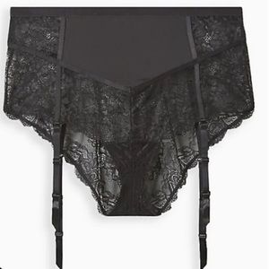 BNWT Torrid Black Lace High Waisted Cheeky Garter Panty Sz L/XL